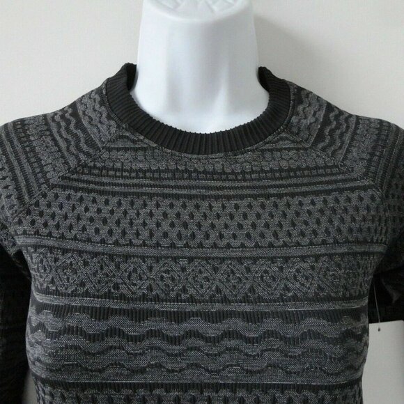 NWT LULULEMON Black White Textured Brushed Soft LS Rest Less Pullover Top 4 - Picture 3 of 7